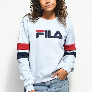 Fila light blue crew neck sweatshirt